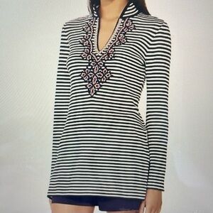 Tory Burch Katama nautical stripe tunic top
